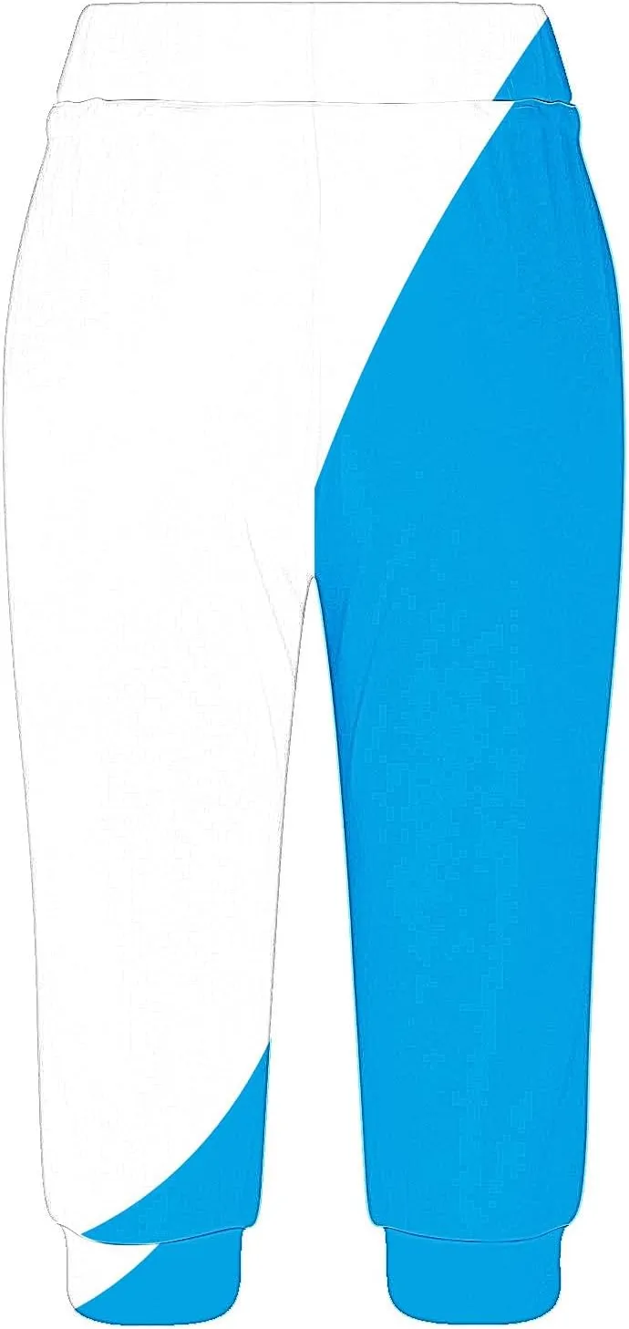 2025 Stylish Colorblock Capris Pant for Women High Elastic Trendy Cuff Sweatpant Summer Side Pocket Stretch Trouser