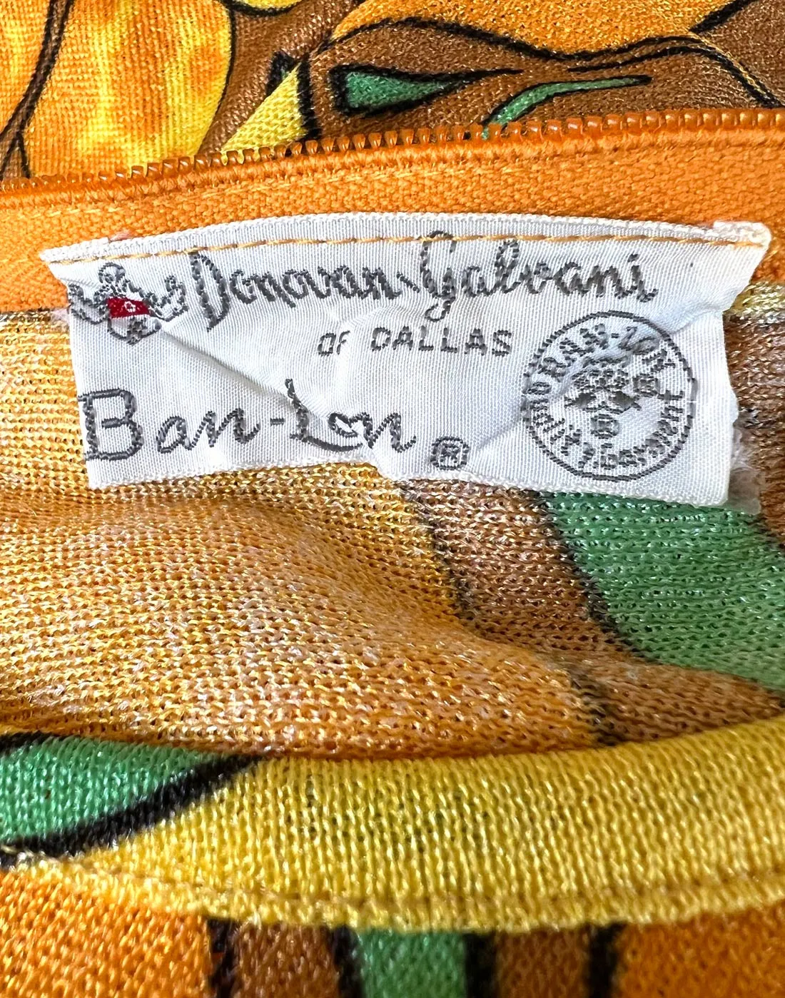 60s Op Art Print Top Women's Vintage  Ban-Lon Knit Bold Vibrant Donovan Galvani VFG