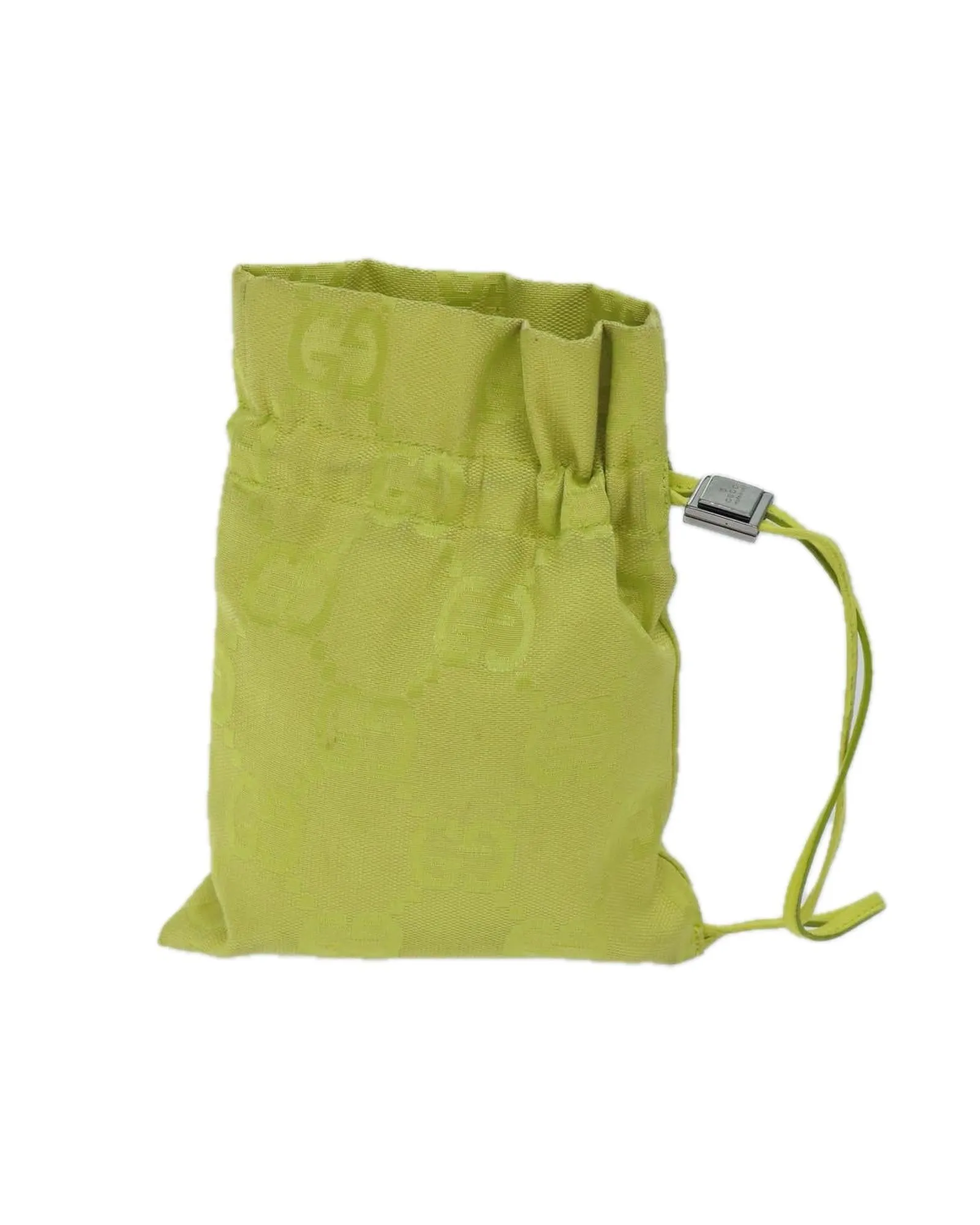 Canvas Yellow Purse Pouch with GG Design - Authentic Italian Made