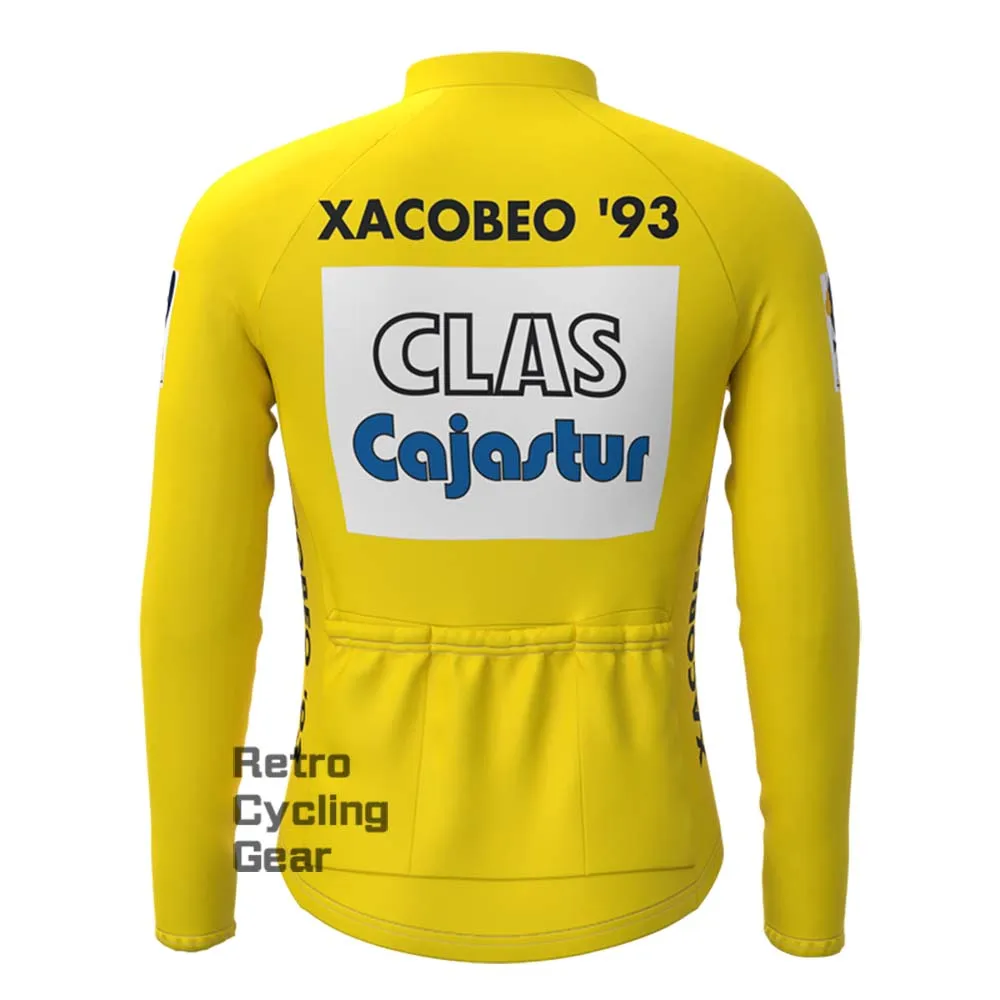 CLAS Yellow Retro Long Sleeve Cycling Kits