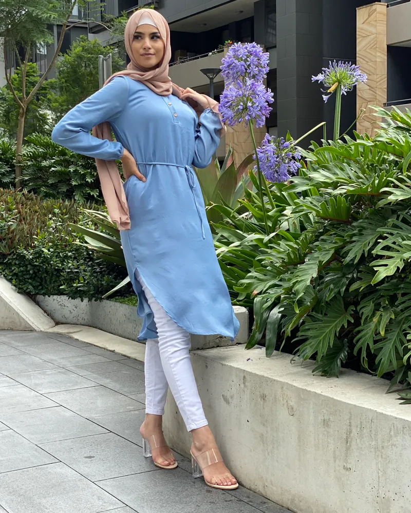 Denim Midi Blouse