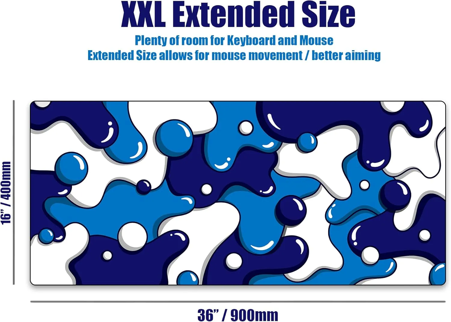 Kraken Gaming Mouse Pad Large Blue XXL Mouse Pad for Gaming - Desk Mat for Keyboard - Thick Artisan Mousepad for Desk (ICE Drip)