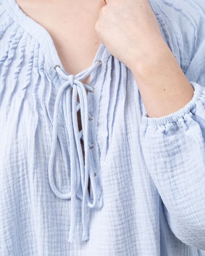 Lace Up Boho Blouse