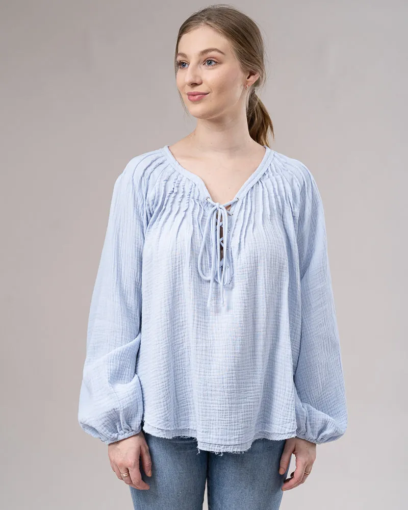 Lace Up Boho Blouse