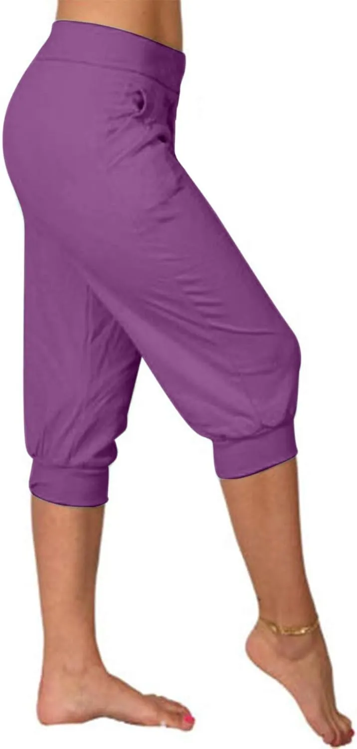 TANGNADE Women's Yoga Capris Pants Loose Soft Workout Joggers Joggers Elastic Waist Sweatpants Sports Casual Pants Pockets
