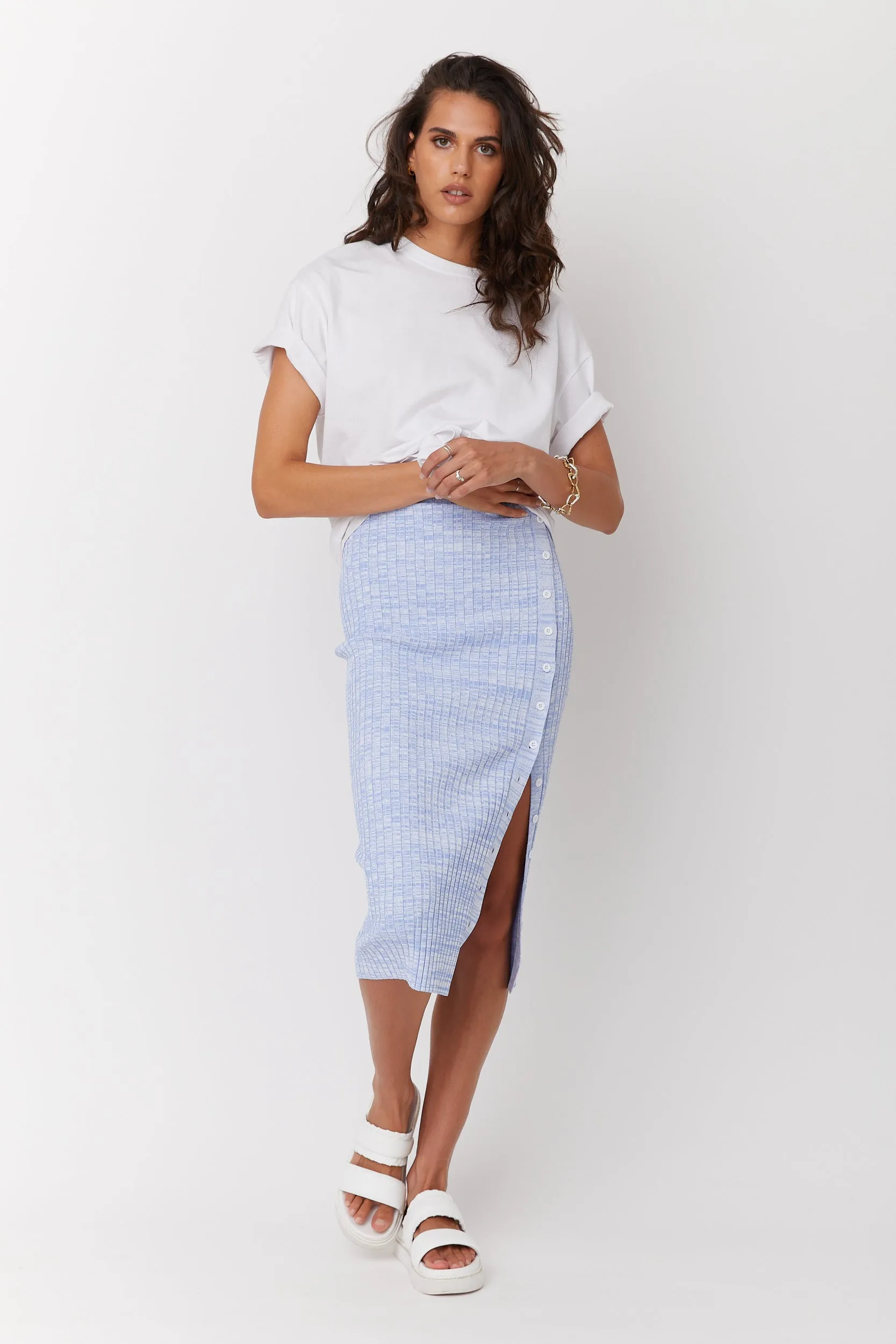 WILLOW Knit Skirt Light Blue