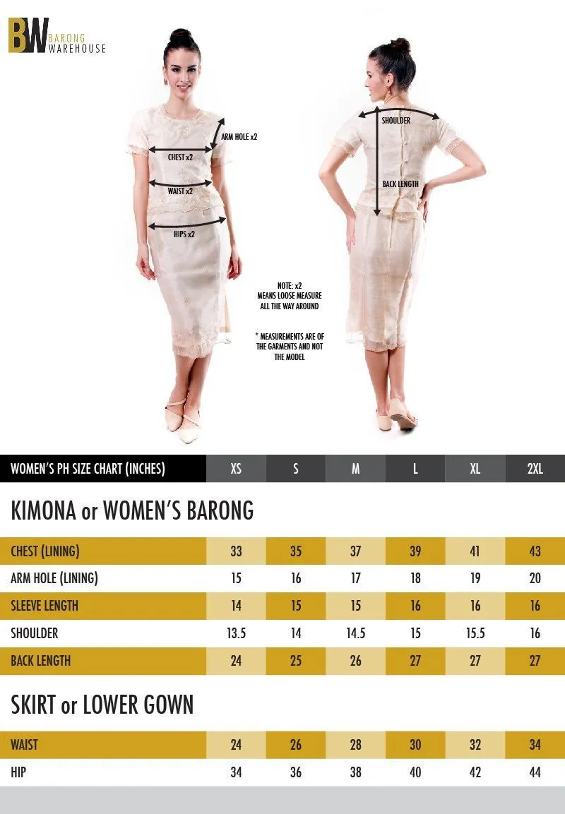 WK18 - Round Neck Kimona Red - Filipiniana