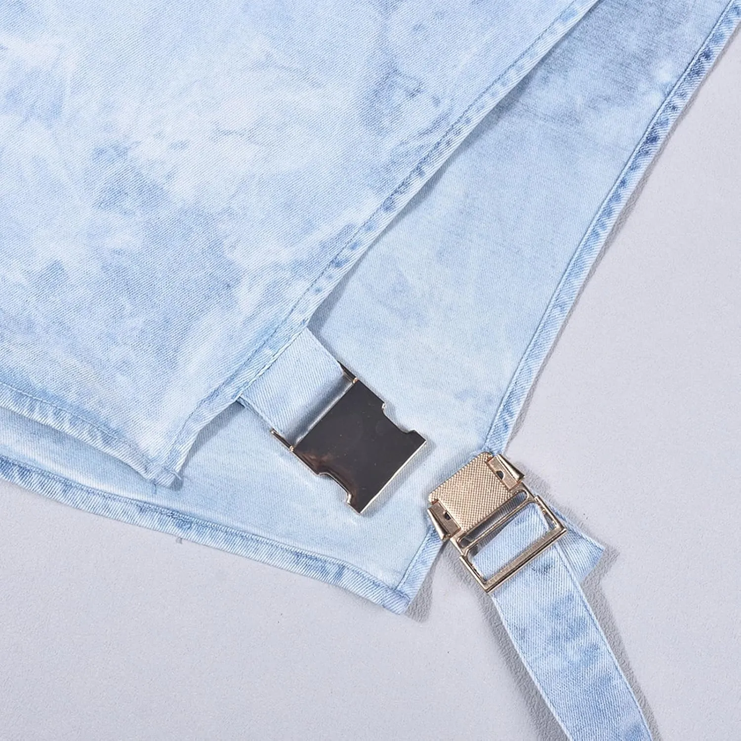 Women 2023 Summer Fashion Causal Distressed Denim Vest Lace Up Crop Tops Relax Fit Light Jean Vest Jacket