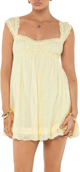 Women's Square Neck Mini Corset Dress Sleeveless Floral Embroidery Short Ruffle Cute Trendy Party Dresses