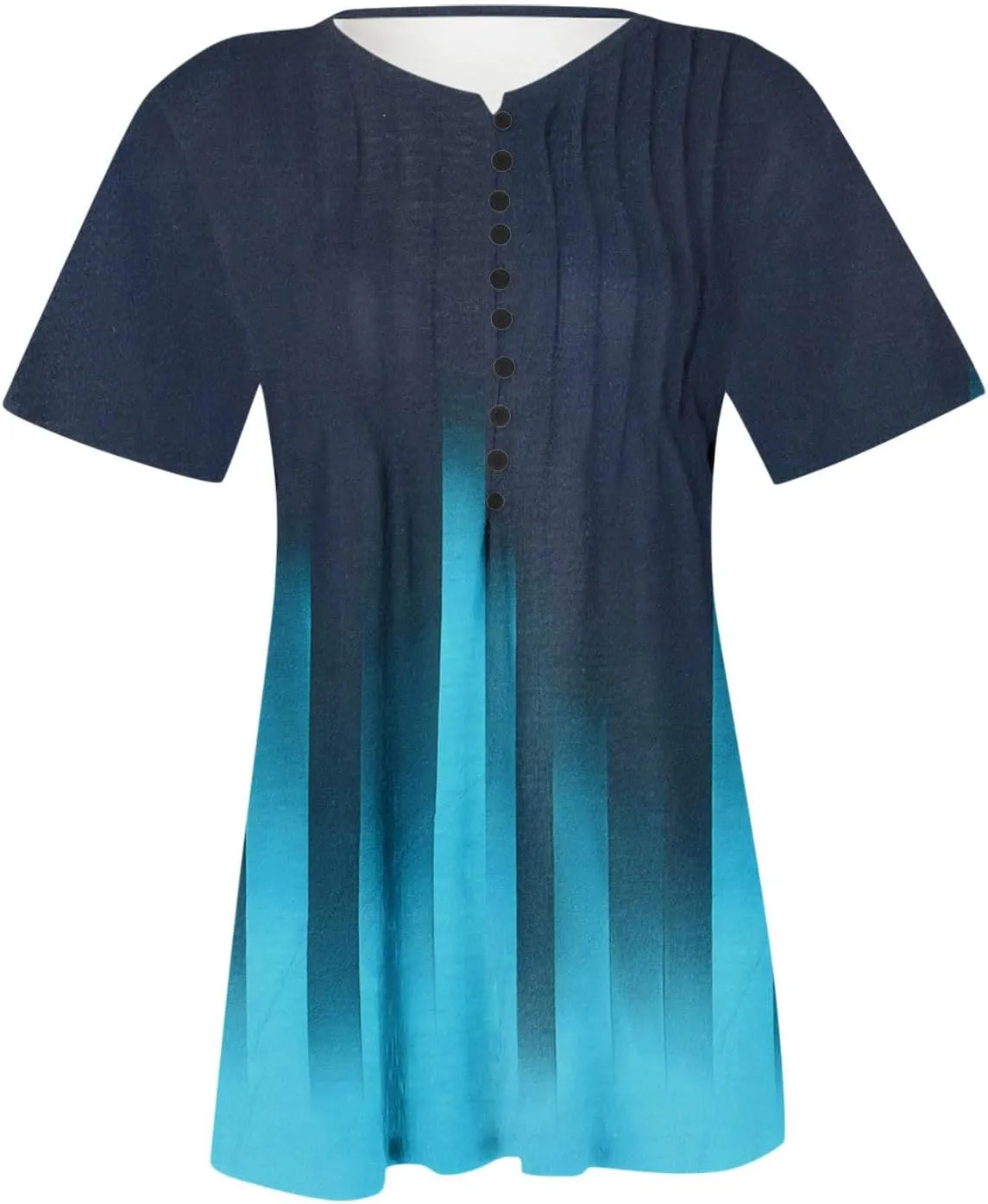 Womens Summer Tops 2025 Dressy Casual Short Sleeve Button V Neck T Shirts Trendy Cute Printed Tees Tunic Blouses